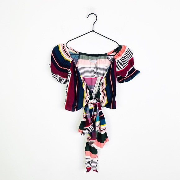 Flynn Skye Annabelle Cropped short sleeve wrap top - Picture 2 of 5